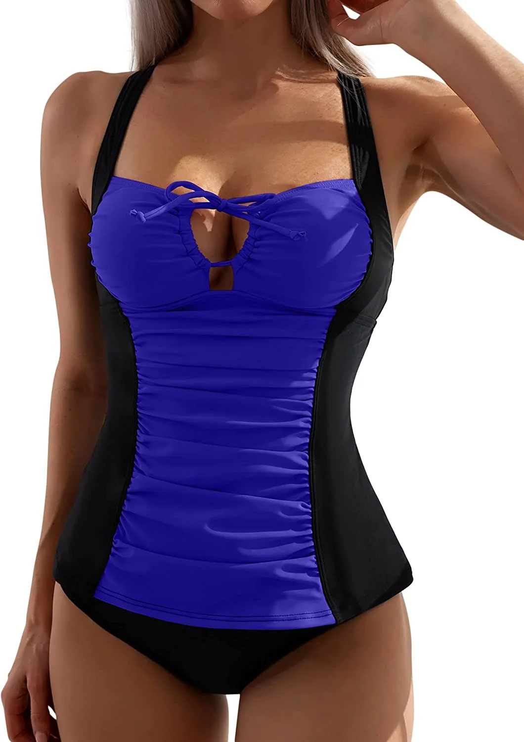 Tummy Control Front Drawstring Tankini Swimsuits