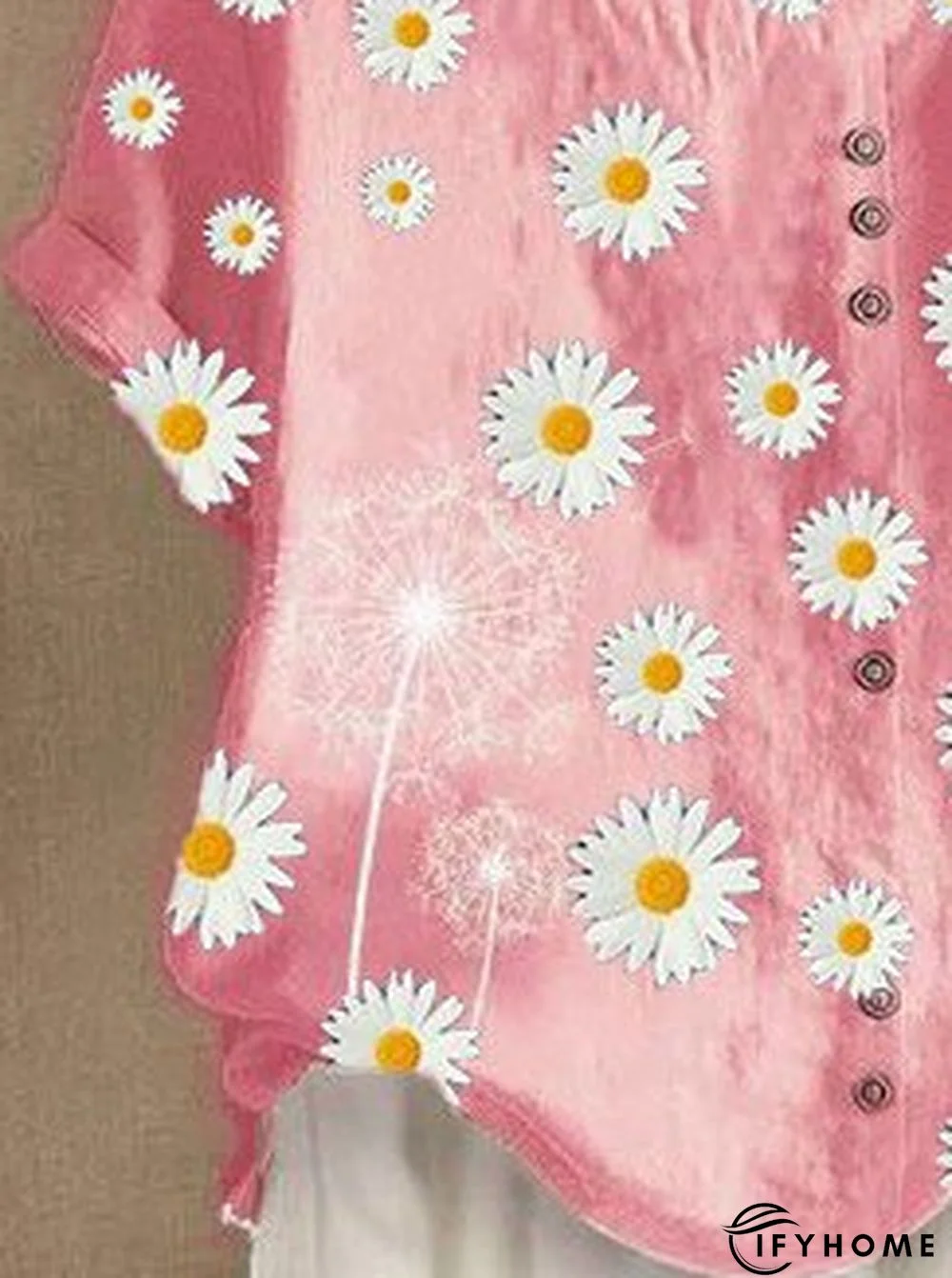 Short Sleeve O-Neck Daisy Printed T-Shirt | IFYHOME