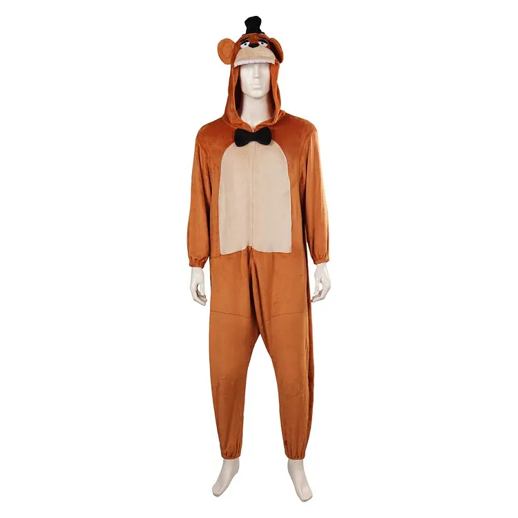 Horror Five Nights At Freddy's: Purple Tears (2023) Freddy Brown Sleepwear Jumpsuit Outfits Suit