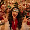 DIY Diamond Painting Christmas Glasses Frame No Lens 4pcs(Christmas)