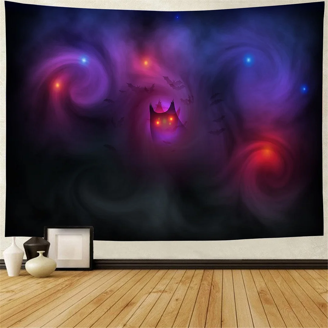 Halloween Pumpkin Lamp Wall Hanging Tapestry Bohemia Hippie Magic Castle Ghost Wall Blanket Decor Horrible Devil Bedspread Mat