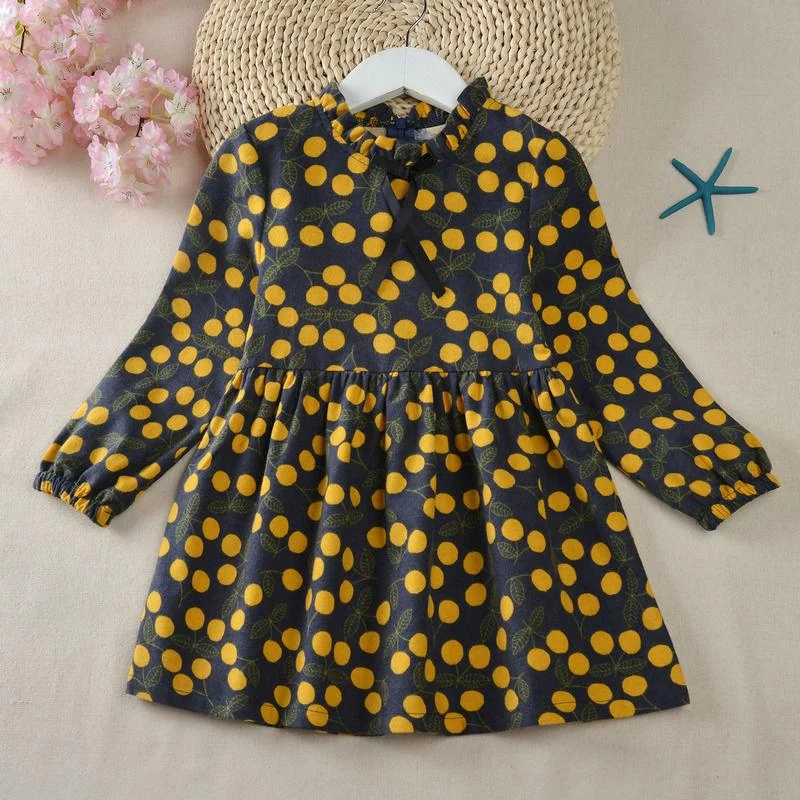 2020 Spring Autumn Girl Dress Cotton Long Sleeve Children's Dress Floral Kids Dresses for Girls Fashion Girls Princess Clothing