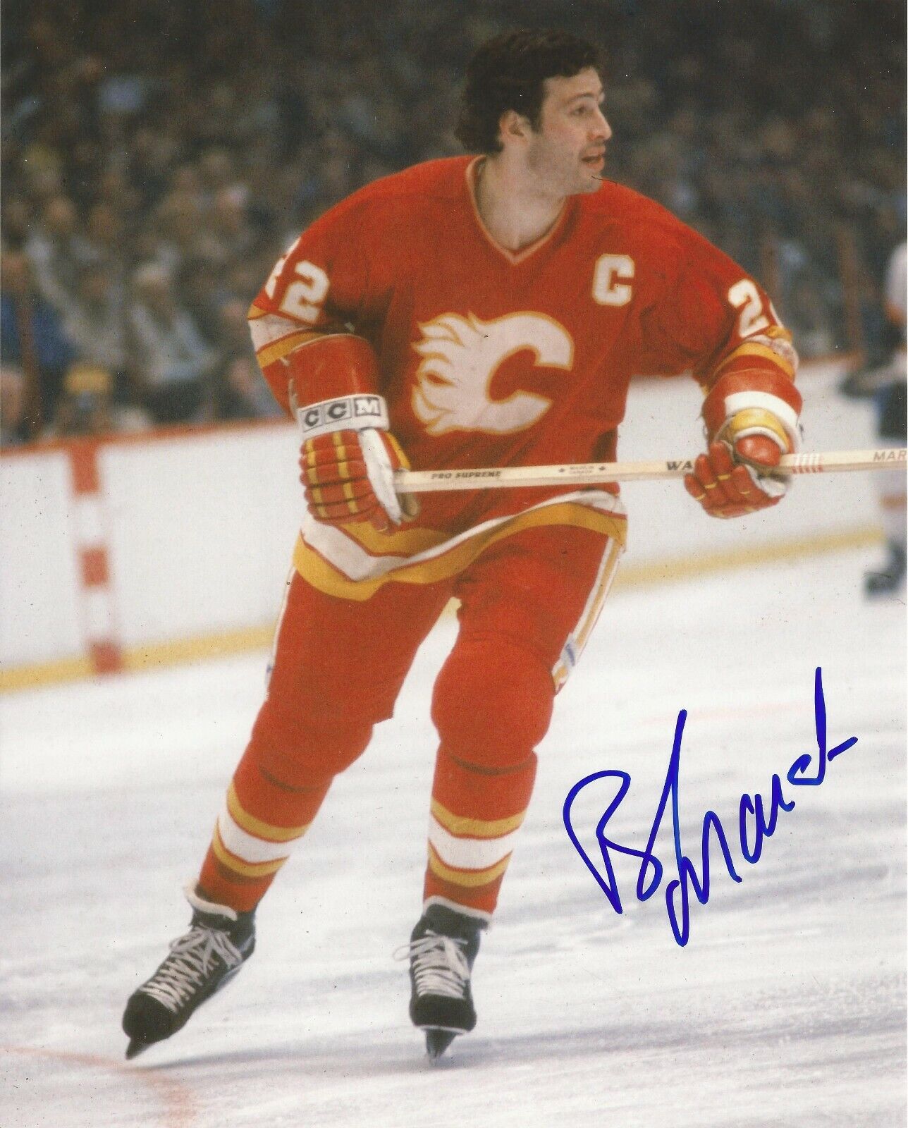 BRAD MARSH SIGNED CALGARY FLAMES 8x10 Photo Poster painting - w/COA