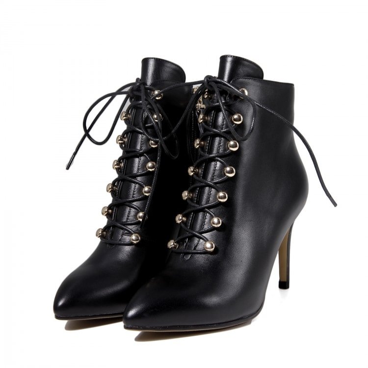 women's lace up dress booties