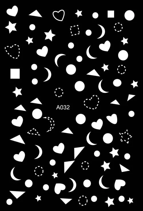 Black Wave Gold Stars White Line Nail Art Stickers Designs Manicure Sticker Back Glue Accessories for Nail Art Decoration Decals