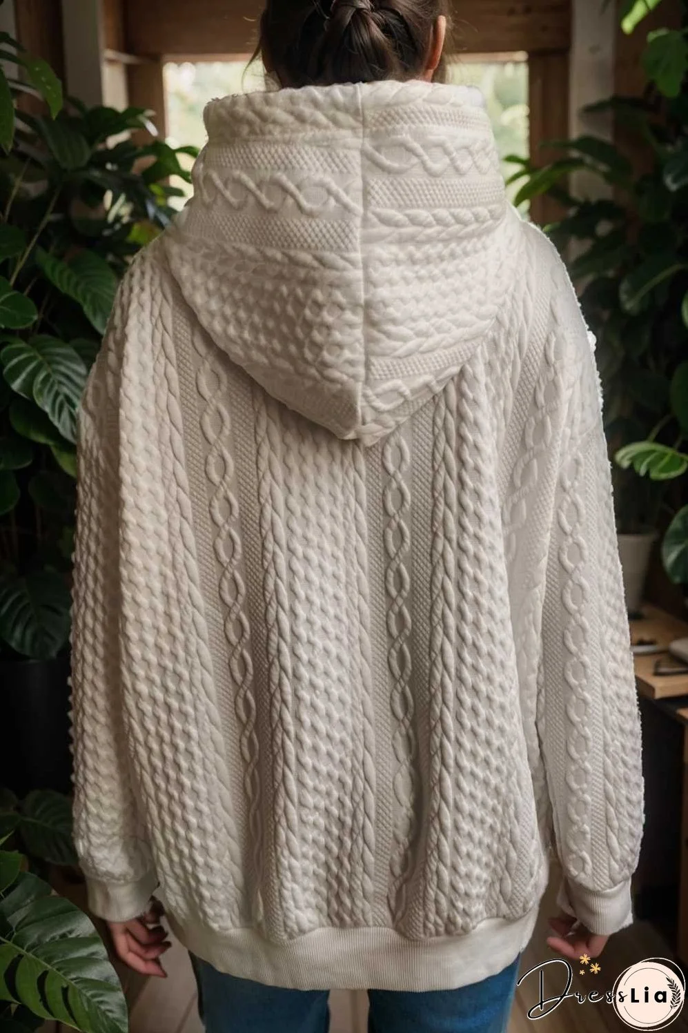 plus size casual hoodie women s plus solid ribbed long sleeve slight stretch hoodie drawstring sweatshirt