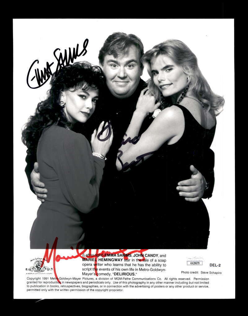 John Candy Emma Samms Mariel Hemingway JSA Coa Signed 8x10 Photo Poster painting Autograph