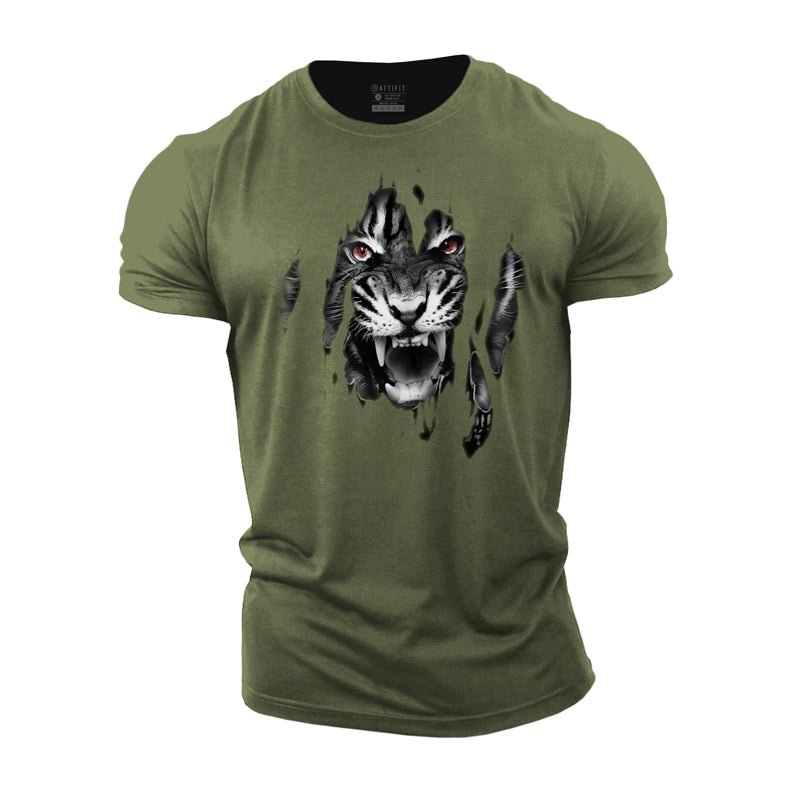 Cotton Tiger Graphic Workout T-shirts tacday