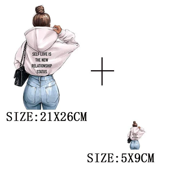 Pretty Girls Thermal Sticker On T-shirt DIY Washable Iron On Transfers For Clothing Fashion Design Appliqued On Clothes Patches