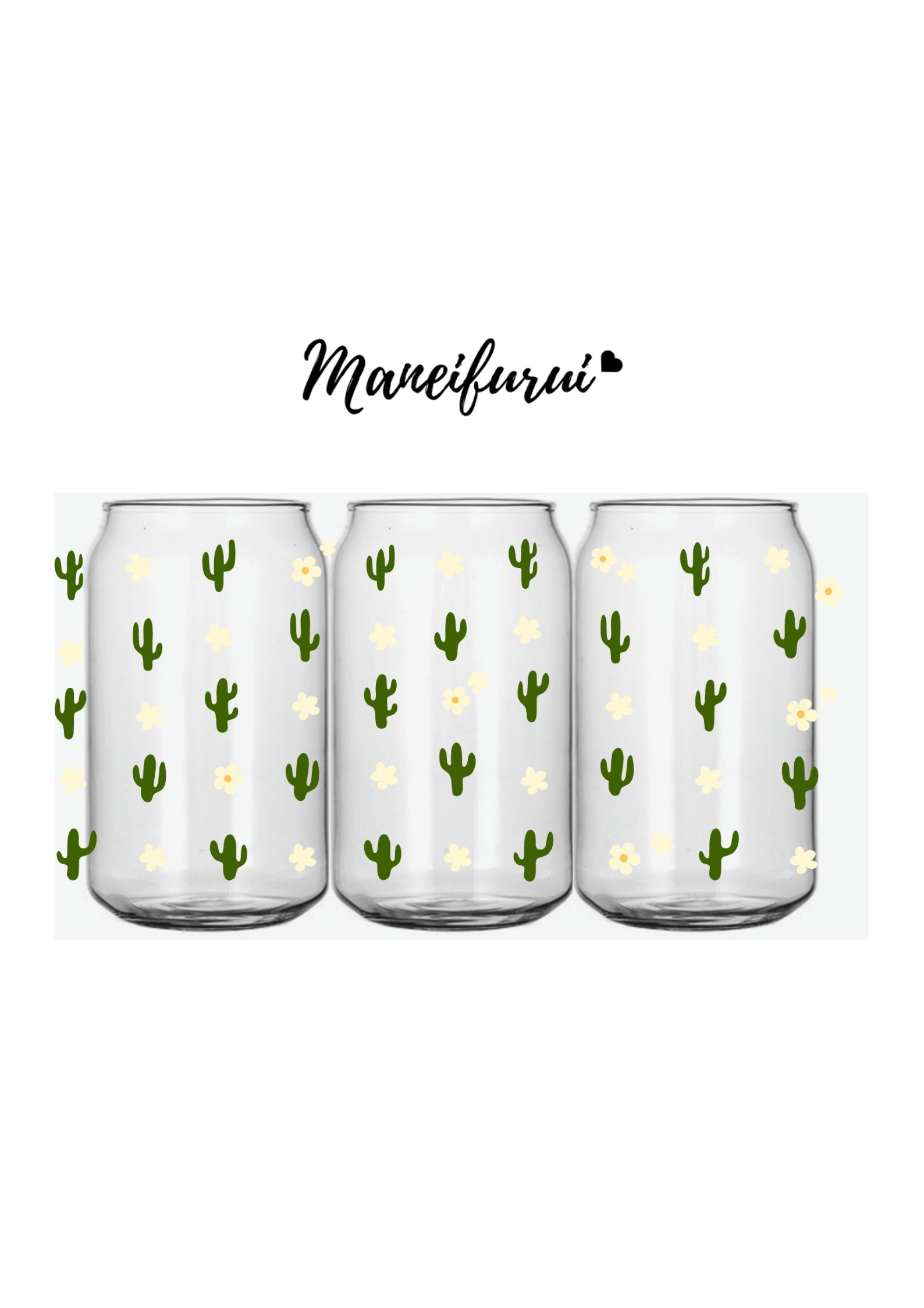 Maneifurui™  UV DTF Cup Transfer 【Tiny Cacti Blossom】 