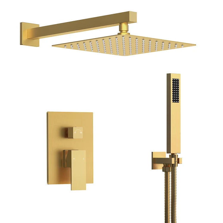 M6066GNI-10BL EVERSTEIN Shower System | 10" Rain Shower Head with Handheld, Wall Mounted