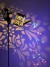 Solar Watering Can Stake Light Angel Hummingbird Iron Art Outdoor