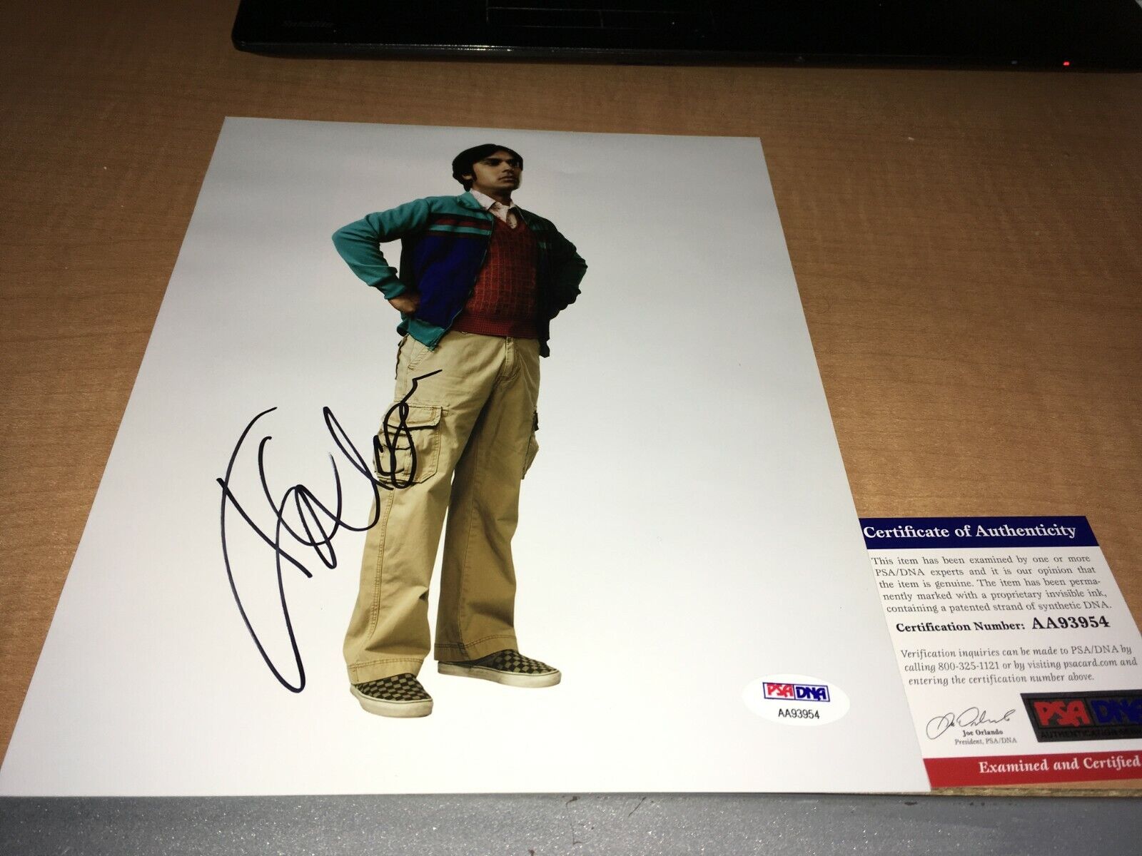 Kunal Nayyar RAJ Big Bang Theory Signed 8 x10