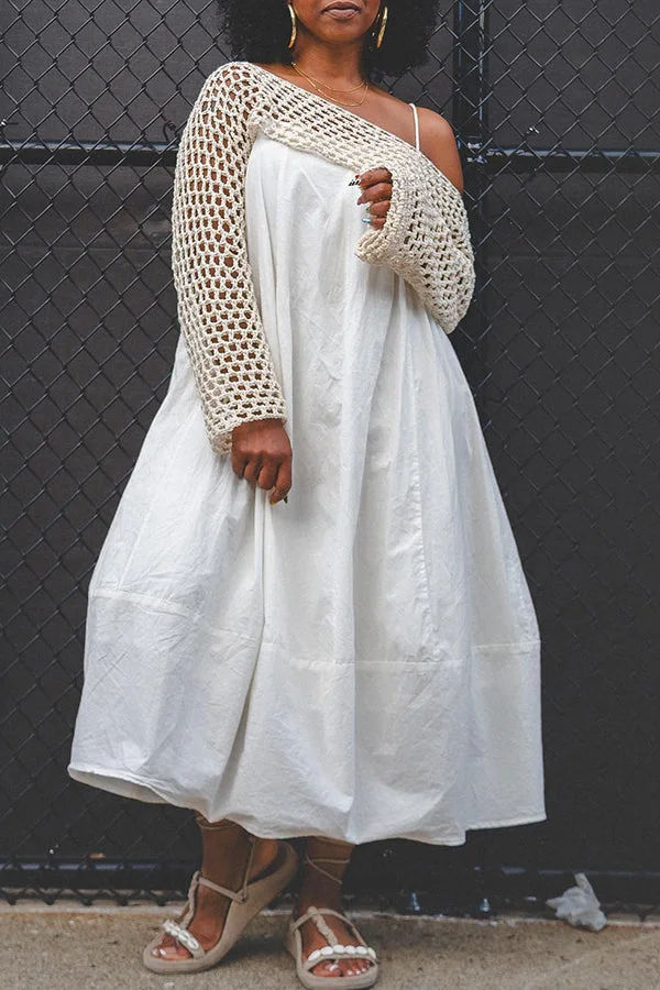 Casual Knit Bolero And Midi Dress Two-Piece Set