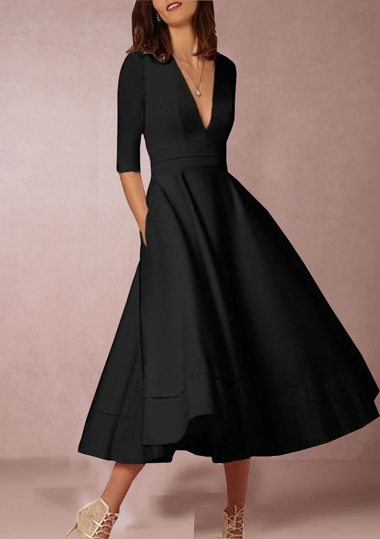 Hyhis New Women Dress Long Fashion Vacation Party Dresses Short Sleeve V-neck Slit Solid High Quality Vestidos Femme 2025