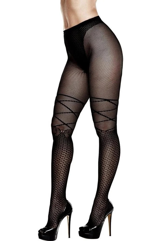 pornhint Pornhint Double Duty Black Pantyhose