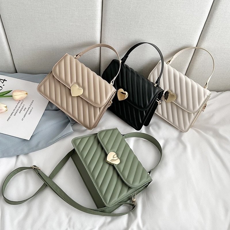 Embroidery Thread Quilted Crossbody Bag for Women Luxury Designer PU Leather Tote Bags Lady Retro Shoulder Handbag US Mall Lifes