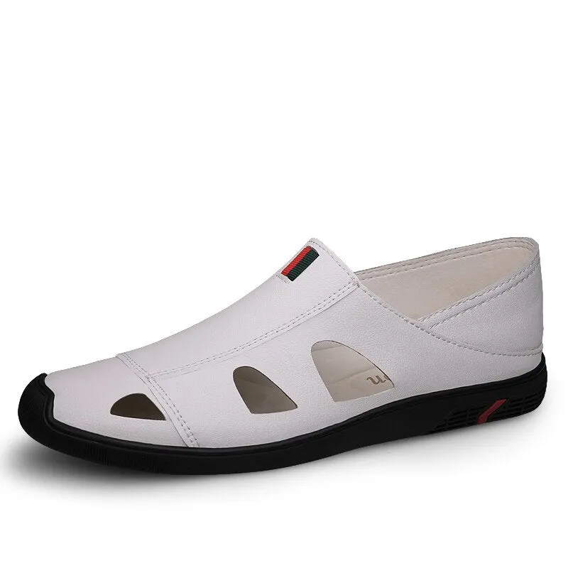 Nine o'clock Quality Men Casual Loafers Summer Leather Sandals Fashion Soft Comfortable Shoes 2021 New Slip-on Wear-resisting