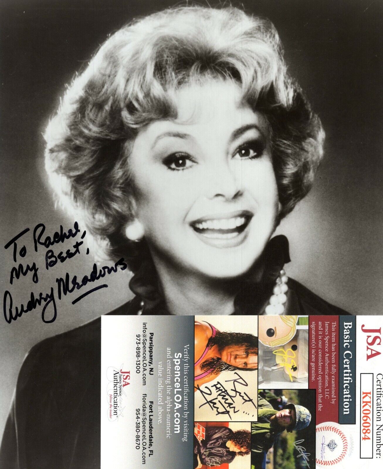 Audrey Meadows Actress Hand Signed Autograph 6.75x8.25 Photo Poster painting with JSA COA