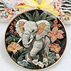 Elephant-DIY Embroidery Kit with Pattern Cotton Threads Needles Hoop 30*30cm/11.81*11.81in