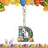 (US Only)PET Double Sided Special Shaped Easter Alphabet DIY Diamond Painting Keychain