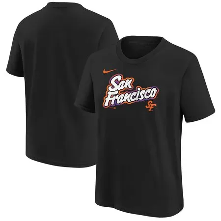 Youth San Francisco Giants  Black 2025 City Connect Wordmark T-Shirt