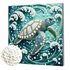 uk.everydayedeals DIY Pearl Painting With Frame - Handmade Self-Adhesive Pearls - Turtle(25*25cm)