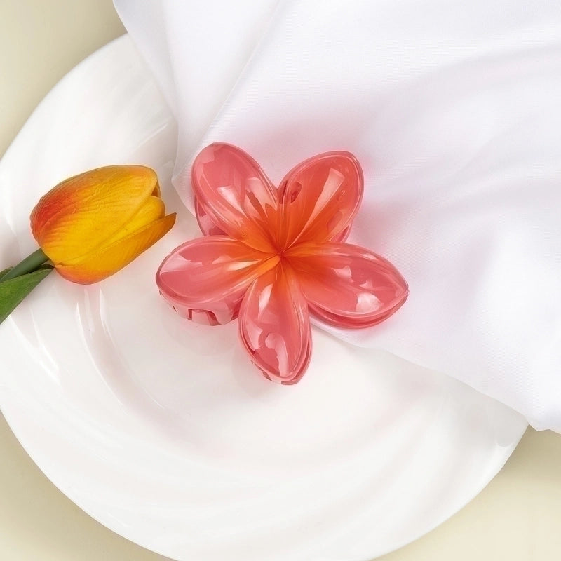 12 Pieces Women’s Minimalist Flower Plastic Resin Stoving Varnish Hair Claws
