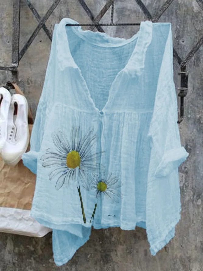 White Casual Long Sleeve Shirt Collar Shirts & Tops