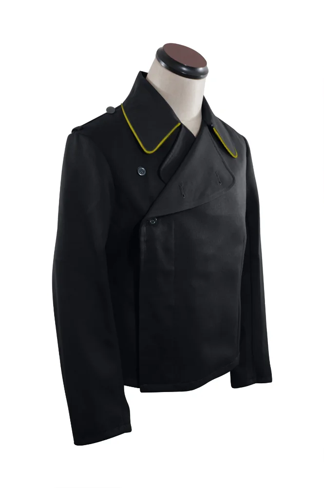   Elite German Signal Panzer Black Gabardine Wrap Jacket German-Uniform