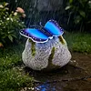 Solar Butterfly Garden Statue Waterproof Imitation Stone Landscape Light for Outdoor Yard Patio Decor for Women Mom Grandma
