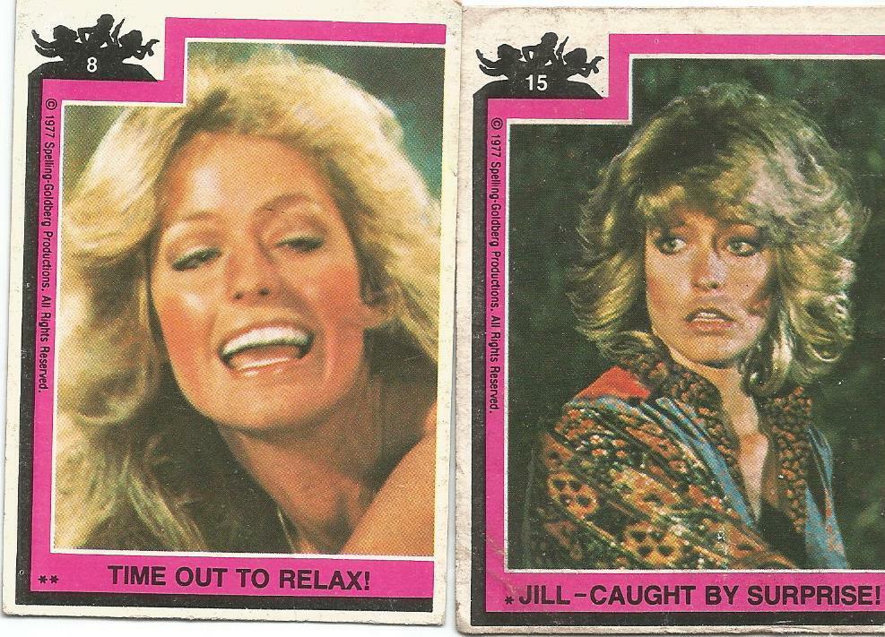 CHARLIE'S ANGLES-8 COLLECTORS CARDS-FARRAH FAWCETE-KATE JACKSON-JACLYN SMITH