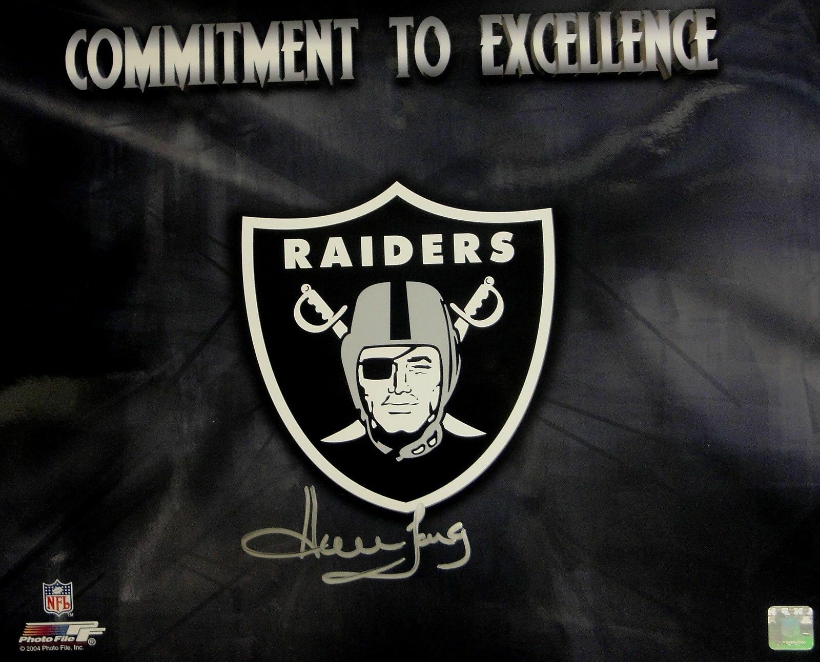 Howie Long Hand Signed Autographed 16x20 Photo Poster painting Black Raiders Logo W/ JSA