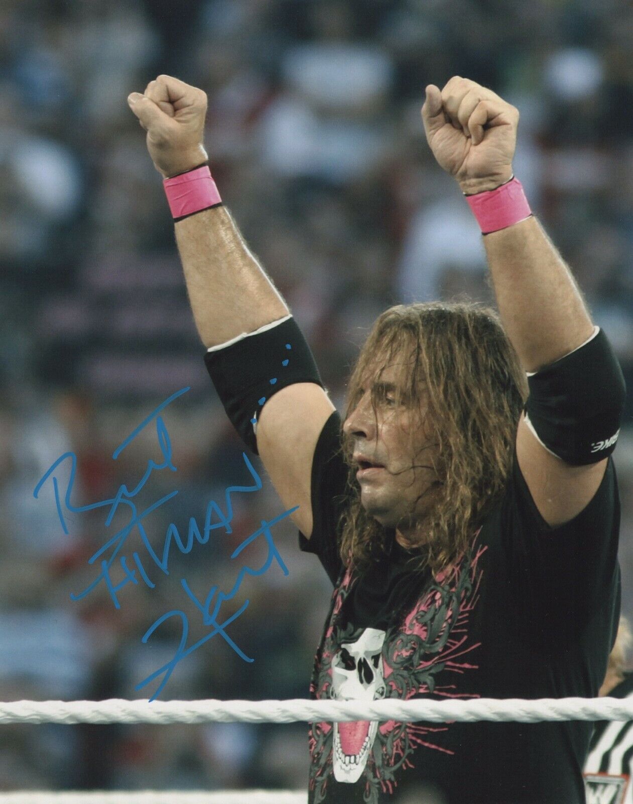 BRET HITMAN HART SIGNED AUTOGRAPH WWF WWE WRESTLING 8X10 PROOF #3