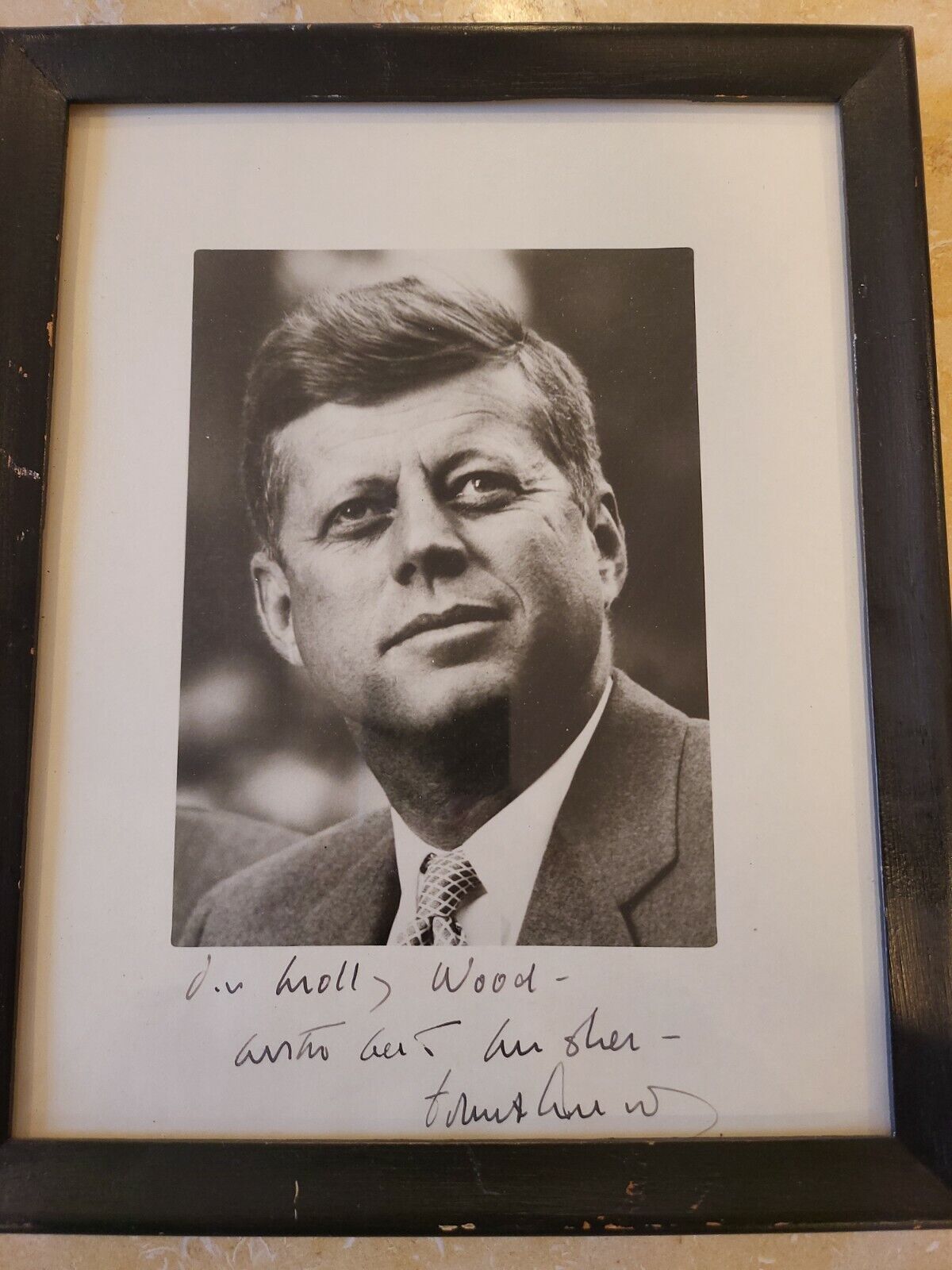 Signé, Inscrit John F Kennedy Photo Poster painting