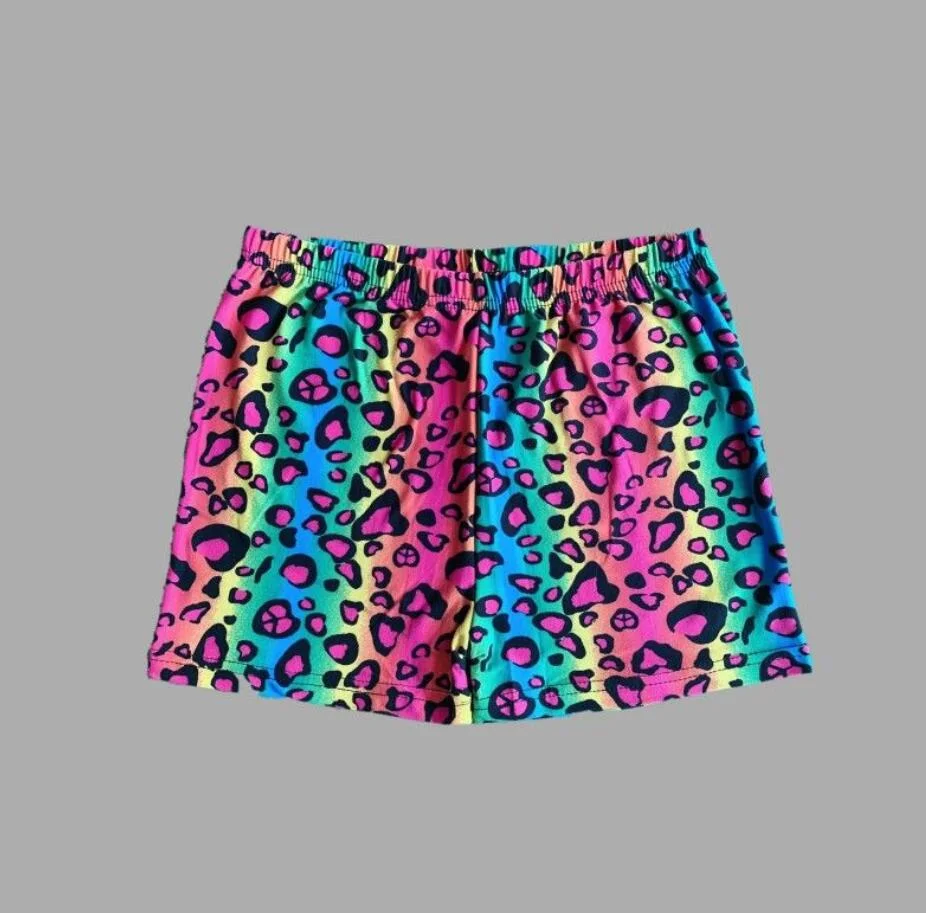 CUHAKCI Casual Short Summer Women Jogging Sexy Leopard Gym Fitness Elastic Waist Printed Push Up Sports