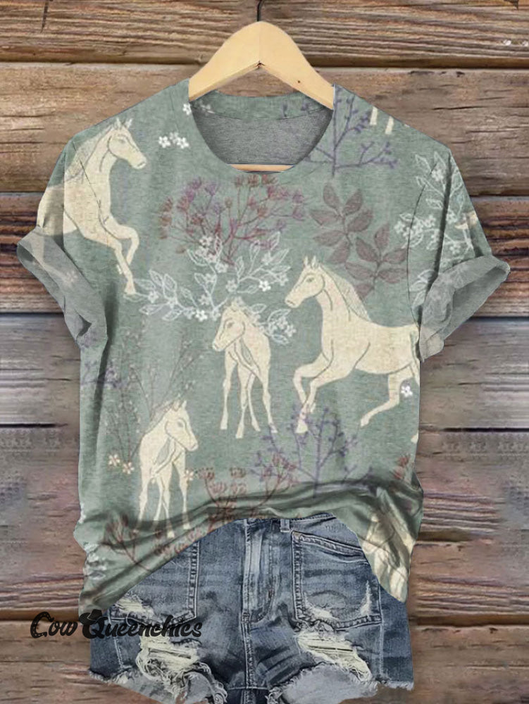 Horse Print T-shirt Multicolor / S