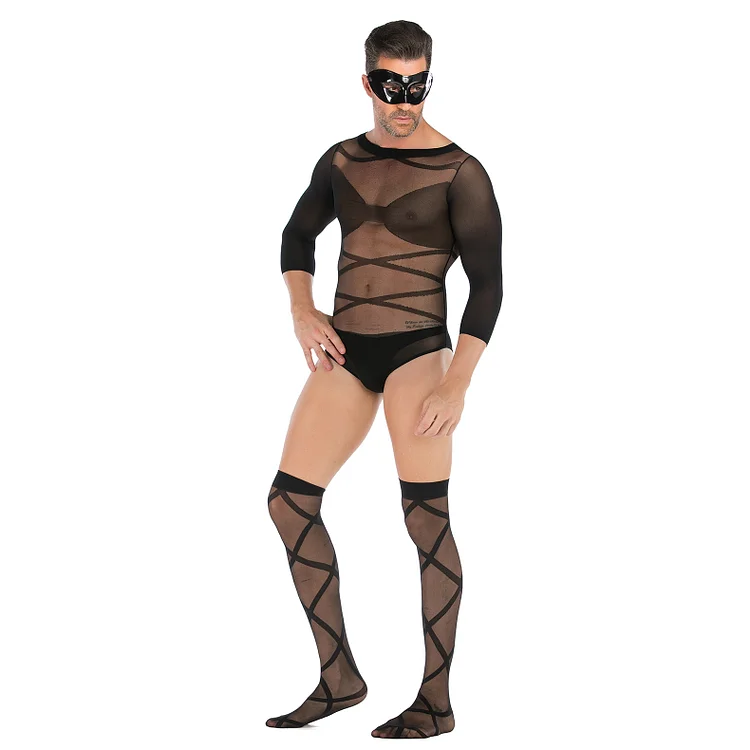Men's Erotic Netsuit Sexy Lingerie Set