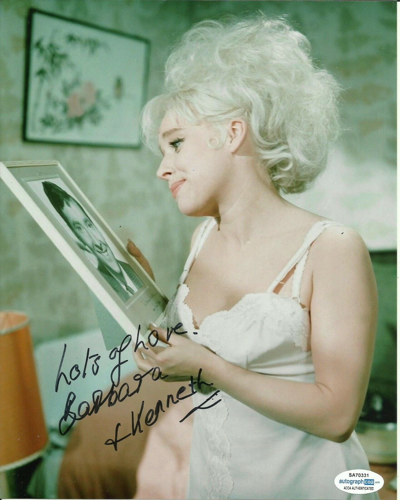 BARBARA WINDSOR SIGNED SEXY CARRY ON Photo Poster painting (11) ALSO ACOA CERTIFIED