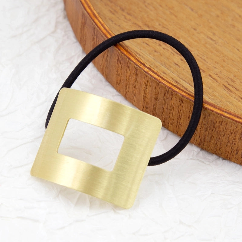 Women’s Minimalist Semicircle Rectangle Alloy Hair Tie