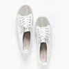 Baskets en cuir argent diamant