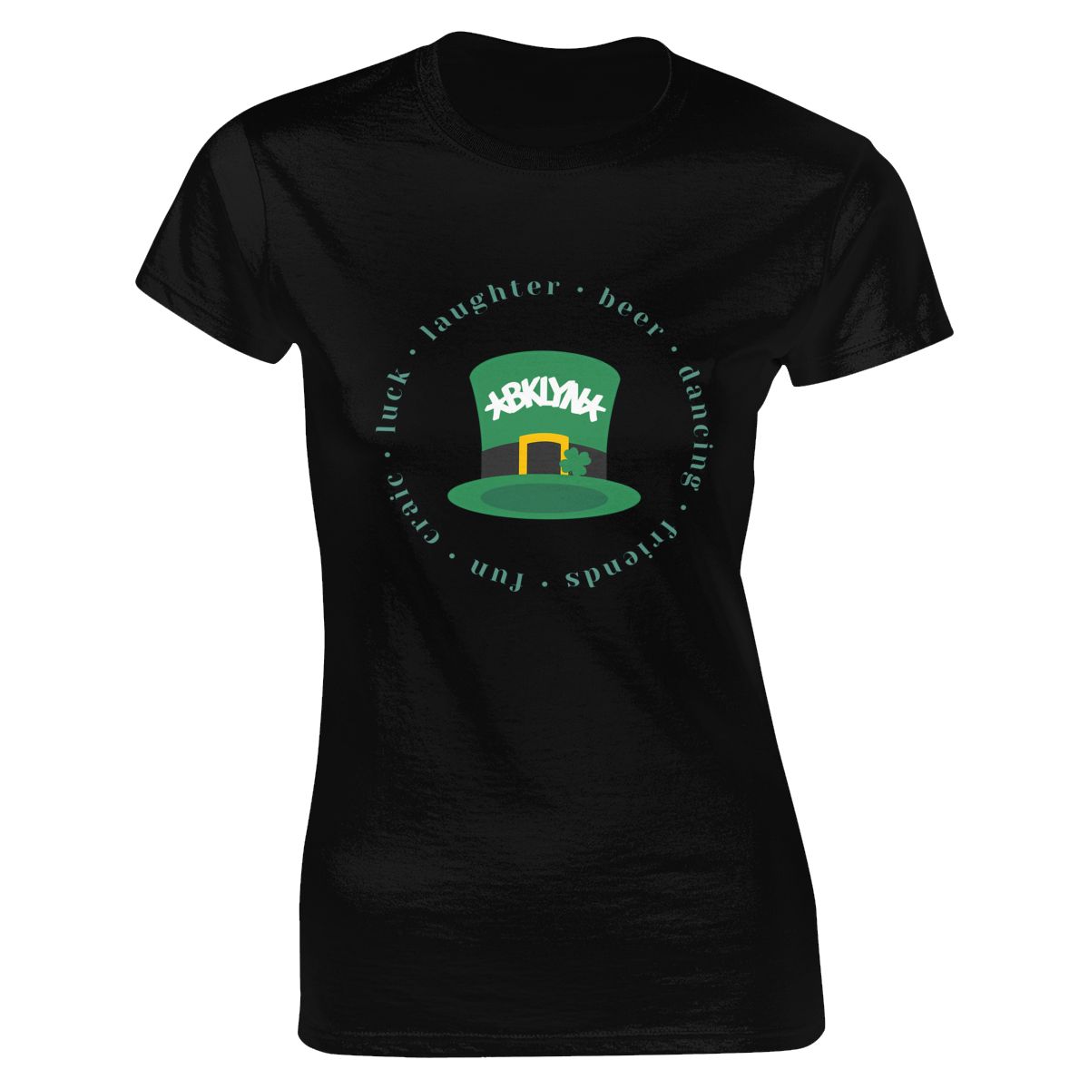 Brooklyn Nets Green Lucky St Patrick's Day Women's Short-Sleeve Cotton Tee