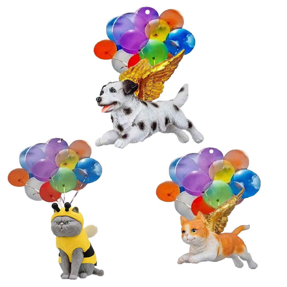 

Colorful Balloon Cat Pendant Acrylic Hanging Ornaments Car Interior Decor, 501 Original