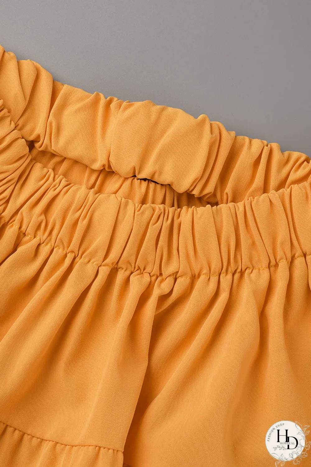Orange Sexy Casual Solid Patchwork Backless Off the Shoulder Short Sleeve Dress