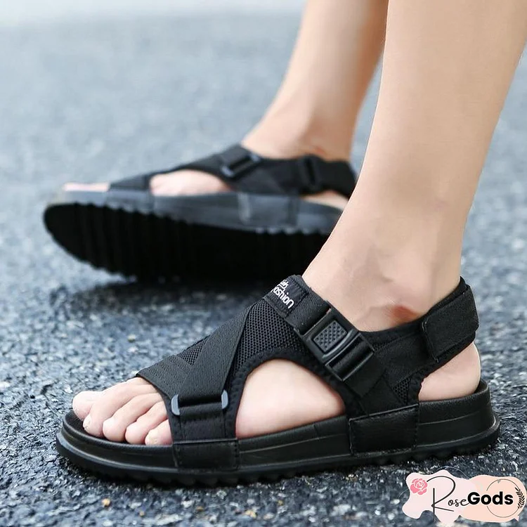 Men's Roman Sandals Summer Flip Flops Flat Beach Shoes Large Size