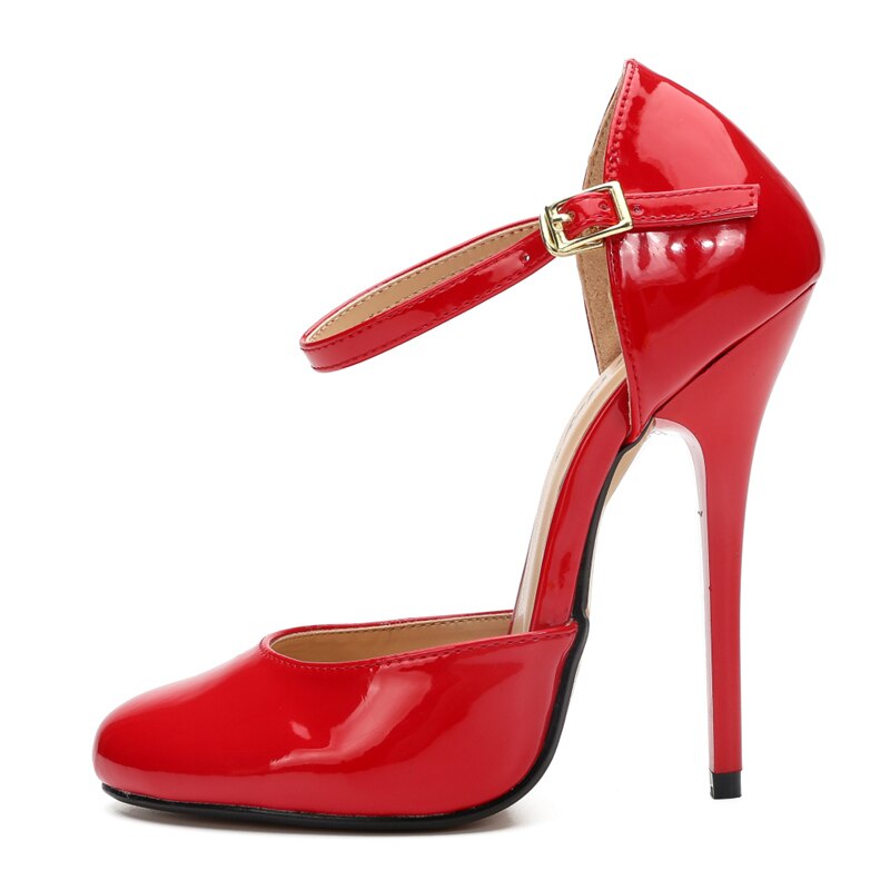 High Heels Pumps Red Black Heel D'Orsay Women Sandal Large Size 45 48 Office Party Shoes Female