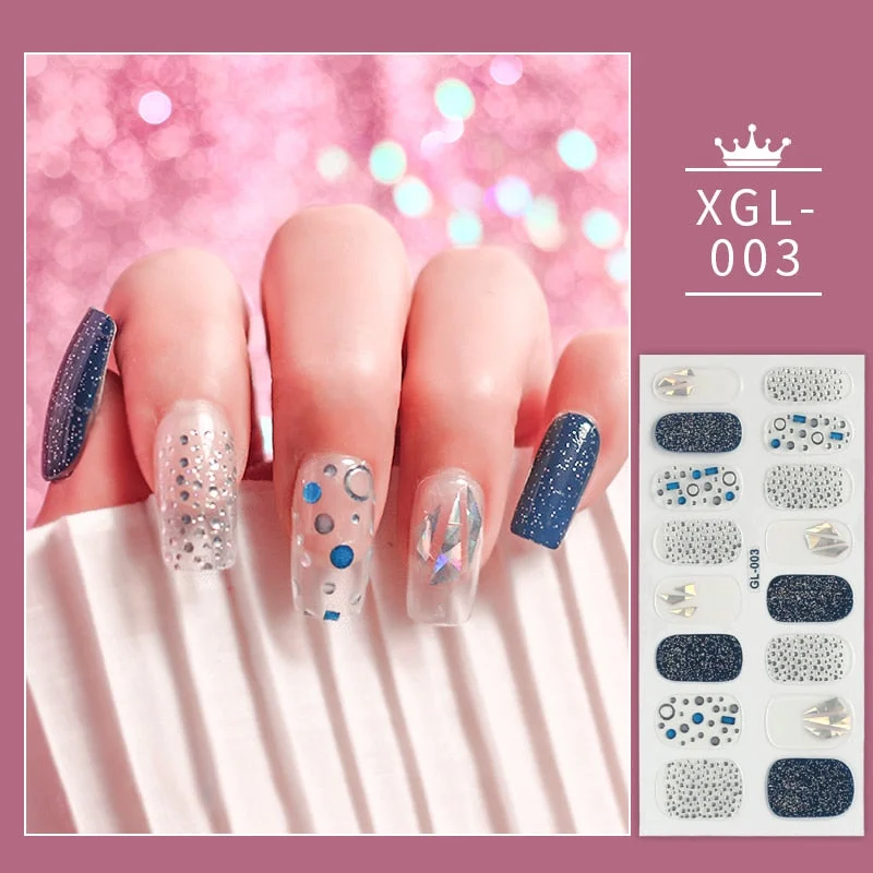 16tips Full Cover Nail Stickers Nail Art Nail Decoration Designer Self Adhesive Creative Nail Art Stickers for Girls