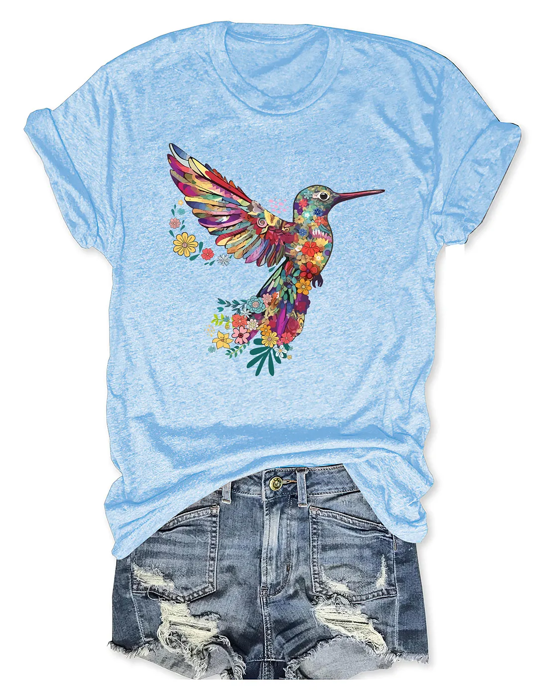 Floral Hummingbird Lover T-shirt