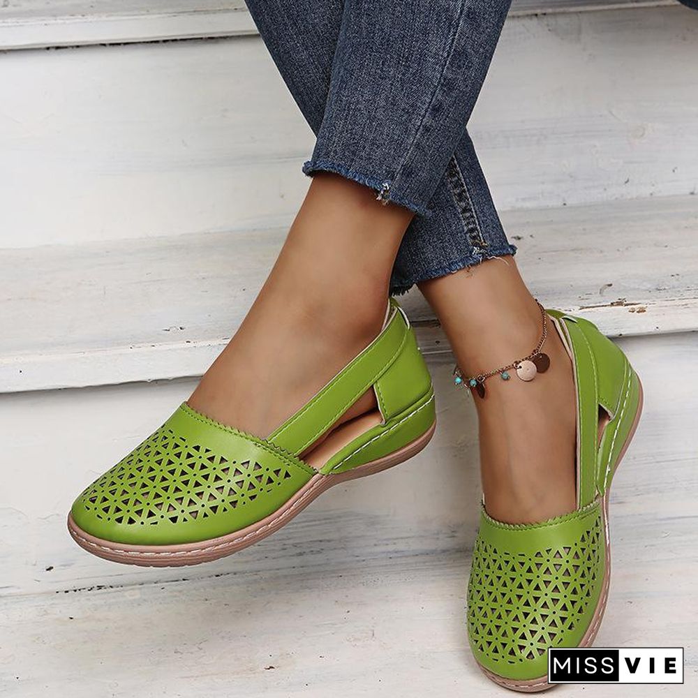 Hollow Pure Color Women Sandals