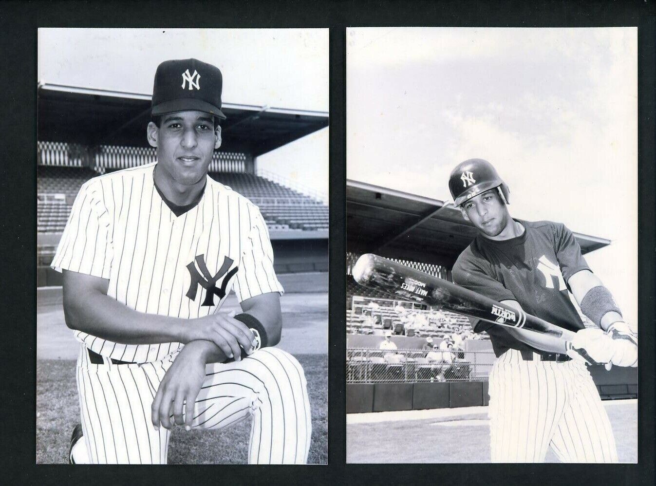 Kiki Hernandez LOT of TWO Press Original B&W Photo Poster paintings New York Yankees